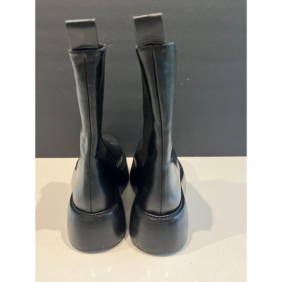 Paloma Barceló Black Leather Chunky Platform Chelsea Boots size 10 - Picture 4 of 7